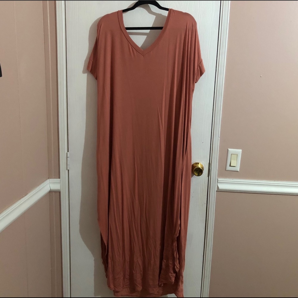 2X Short Sleeve Maxi Dress